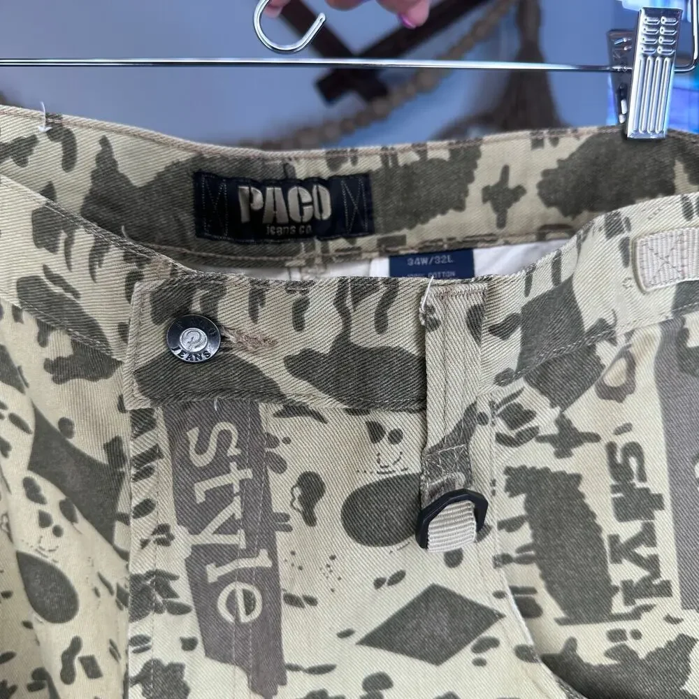 Vintage Y2K Paco Jeans Logo Cargo Baggy Pants